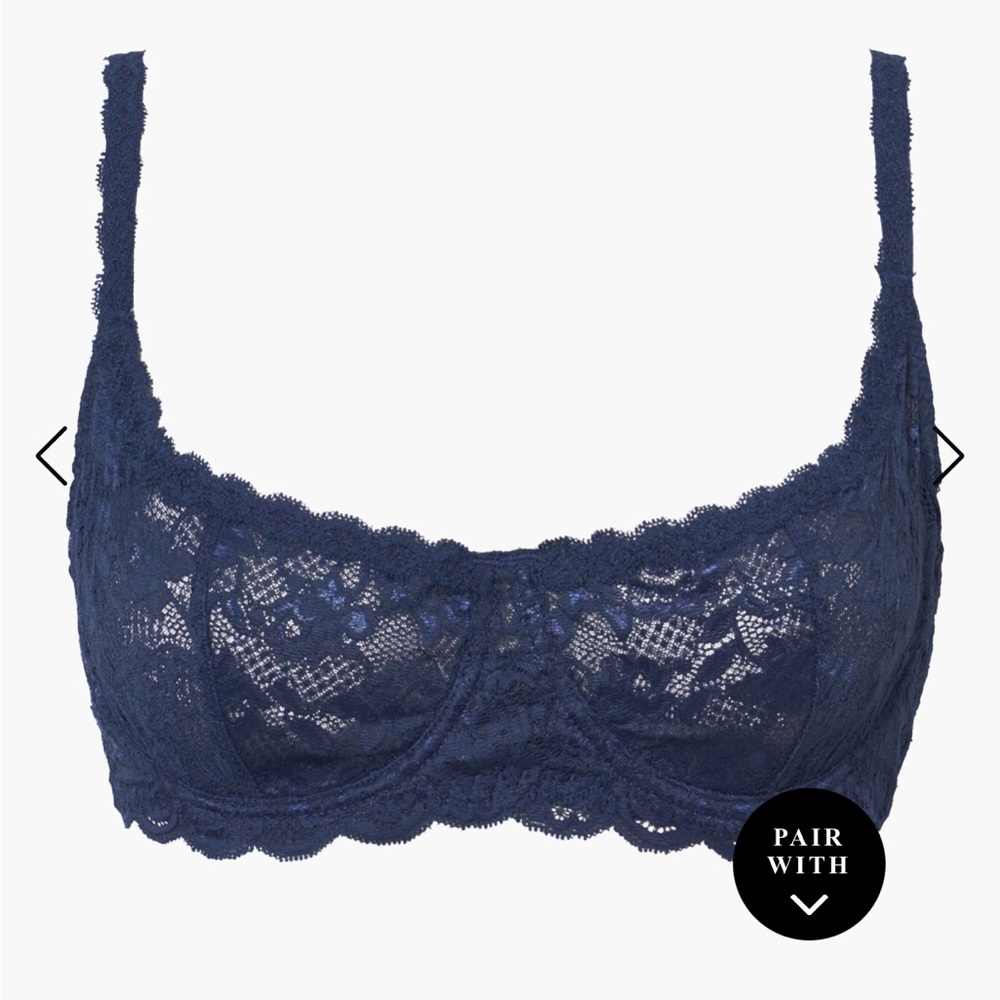 Cosabella Never Say Never Balconette Bra Sz 32D navy
